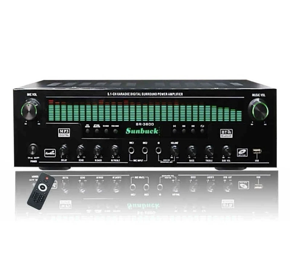 Amplificador de potência surround digital SR-3800 1000W 220V Bluetooth 5.1CH karaokê - Imagem 1 de 1