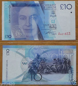 Gibraltar Banknote 10 Pounds 2010 UNC - Picture 1 of 1