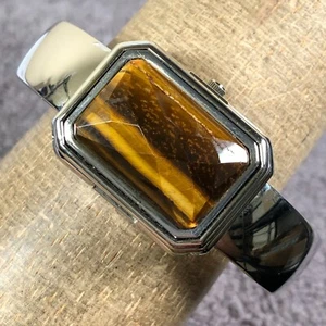 Kessaris Women HS310 Gemstone MOP Dial Tigers Eye Bangle Quartz Watch 6 1/2" - Picture 1 of 14