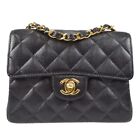 Chanel Black Caviar Mini Classic Square Flap Bag 17  58067