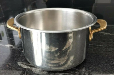 Kochtopf SPRING Goldstar GL 16 cm  1,9L Edelstahl, Gold Griffe Topf - Bild 1 von 3