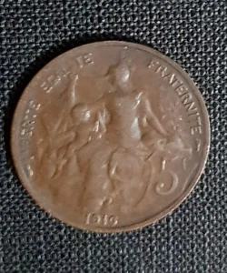 5 Cent 1916 Bronze Dritte Französische Republik - Bild 1 von 2
