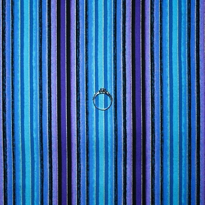 Edredón de algodón BonEFul Tela FQ Azul Aqua Tonal Negro Púrpura Dorado Rayas metálicas Foto 1 de 4