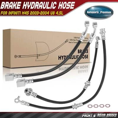 4x Manguera hidráulica de freno delantero y trasero para INFINITI M45 2003-2004 4,5 L con soporte Foto 1 de 4