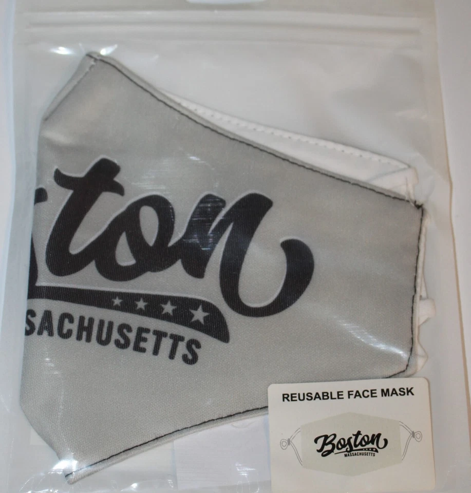 Boston Massachusetts Logo Gray Unisex 2-Layer Reusable Face Mask - NEW SEALED - Image 1 of 1