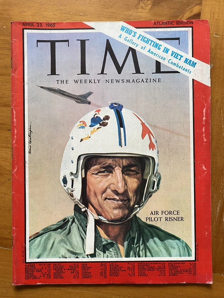 TIME MAGAZINE 1965 Air Force Pilot Risner Military Vietnam Combatants NO LABEL - Image 1 of 4