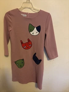 Full Girl Girl’s Dress Size 152 (12- 13 Years) Blush Color With Cats Application - Picture 1 of 7