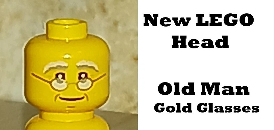 New LEGO Old Man Head Glasses White Eyebrows Bushy Santa Dad Dentist CEO Grandpa - Image 1 of 1