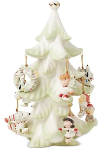 Lenox Peanuts Snoopy & Friends Navidad Mini Adornos y Árbol de Exhibición 11-PC Nuevo - Imagen 1 de 9