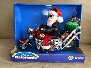 New Kids Stuff 14" animierter Motorrad Weihnachtsmann mit Sounds - Bild 1 von 9