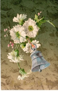 Campana Vintage Postal Post 1909 Winthroup Me Saludos de Pascua Florales Bonito Arte - Imagen 1 de 2