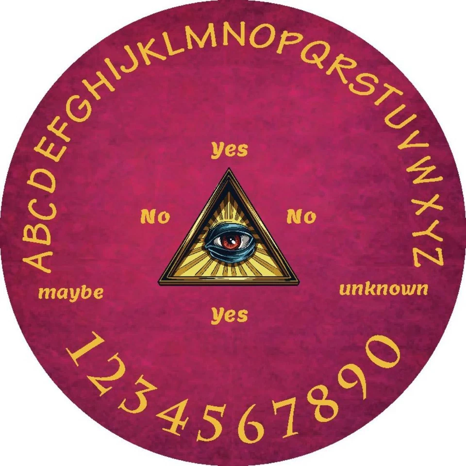 5" Pendulum Board - Dowsing Divination Message Board "All Seeing Eye(Red)"