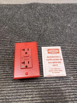 Hubbell GFRST83R GFCI Commercial Self Test Receptacle with Plate 20A 125V - Image 1 of 4