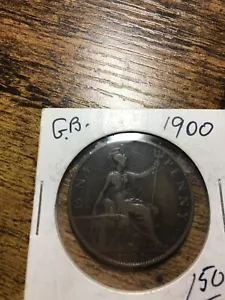 1900 Great Britain coin dark brown One Penny as shown - Picture 1 of 3