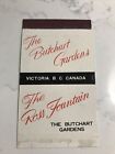 Butchart Gardens Ross Fountain Matchbook Cover Victoria British Columbia