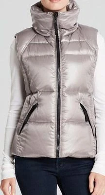SAM. NEW YORK GIRLS CHANNEL QUILTED FREEDOM DOWN VEST PLATINUM SIZE 14 NWT $175 - Image 1 of 4