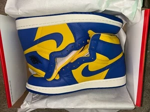 Size 11W / 9.5M - Air Jordan 1 Retro High OG Reverse Laney Blue Yellow NEW - Picture 1 of 14
