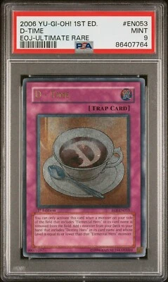 Yugioh PSA 9 MINT D-Time EOJ-EN053 Ultimate Rare 1st Edition 2006 S#7764 - Image 1 of 2