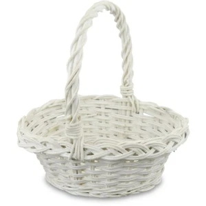 STREUKORB FLECHTKORB MIT HENKEL OVAL WEIDENKORB DEKOKORB KORB NATUR WEISS - Bild 1 von 1