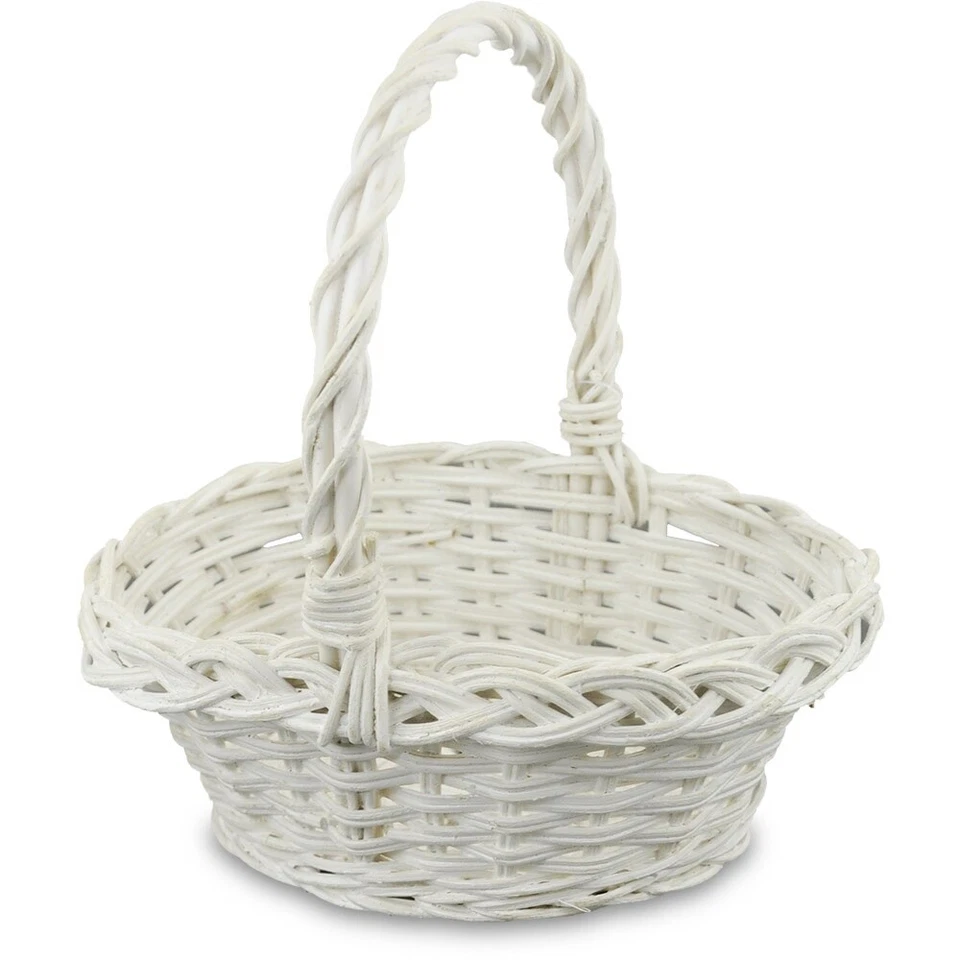 STREUKORB FLECHTKORB MIT HENKEL OVAL WEIDENKORB DEKOKORB KORB NATUR WEISS - Bild 1 von 1