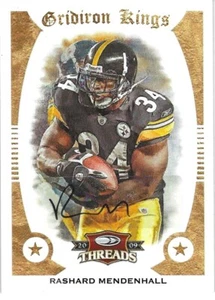 2009 Donruss RASHARD MENDEHALL AUTO Fili Gridiron Kings #05/50 Steelers - Foto 1 di 2
