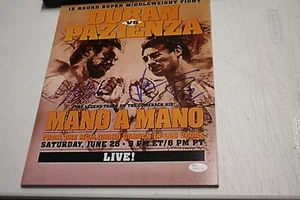 ROBERTO DURAN & VINNY PAZ DUAL SIGNED 11X14 PHOTO JSA WITNESS! FIGHT CARD POSTER - Picture 1 of 2