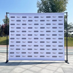 8'x10' HEAVY-DUTY Telescopic  Repeat Banner Backdrop Stand Adjustable - Picture 1 of 12
