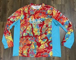 Huk Fishing Performance Shirt Kryptec Obskura Long Sleeve Multicolor XXL - Picture 1 of 9