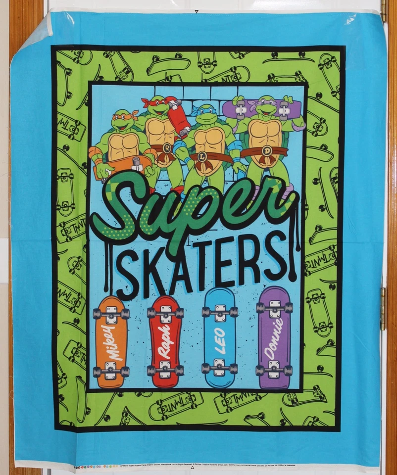 Teenage Mutant Ninja Turtles Super Skate Quilt Panel btp - Image 1 of 1