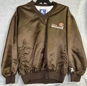 VINTAGE 90er CLEVELAND BROWNS NFL STARTER PULLOVER JACKE Football Large - Bild 1 von 6