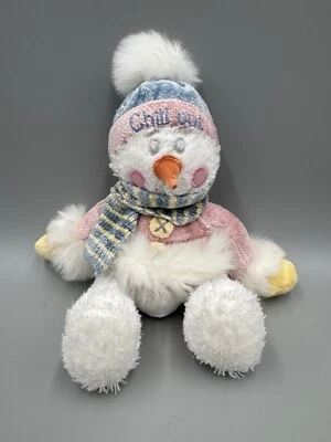 First & Main Christmas Snowman Flakes Plush 8” Stuffed Animal In Hat & Scarf - Image 1 of 4