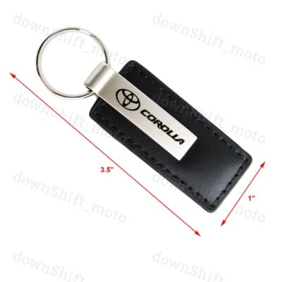 For Toyota COROLLA Key Ring Black Leather Rectangular Keychain - KC1540.COR - Image 1 of 3
