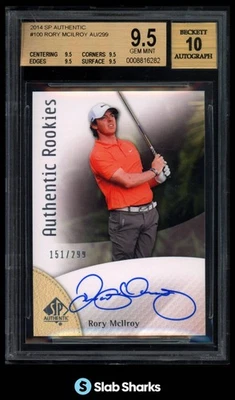 2014 SP AUTHENTIC #100 RORY MCILROY AUTHENTIC ROOKIES AUTO /299 TRUE GEM BGS 9.5 - Image 1 of 4