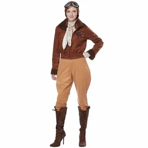 American Aviator Pilot 1920s 30s Female Heroin Book Week Womens Costumee S - Picture 1 of 2