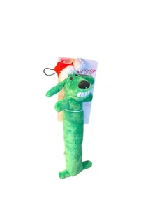 Multipet Loofa Holiday Green Medium Santa Hat 12" Dog Toy Soft Doggy Squeaky - Picture 1 of 1