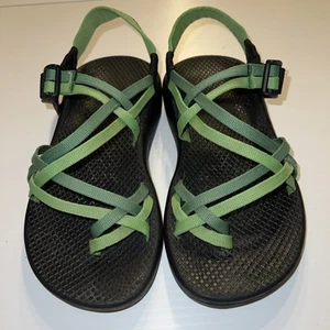 Chaco Sandals Womens 6 Classic Strappy Sport Hiking Green Fabric Slingback - Picture 1 of 6