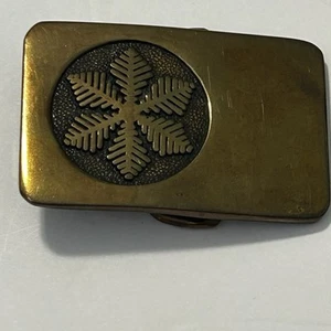 Vintage "BTS" 1978 SNOWFLAKE Messing Gürtelschnalle - Bild 1 von 9