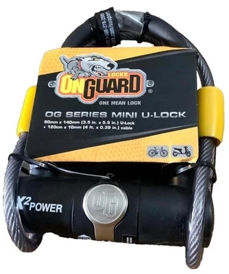 NEW LOCKS ON-GUARD ONE MEAN LOCK OG SERIES 5510 4FT CABLE 2 KEYS MINI U-LOCK NIB - Image 1 of 4