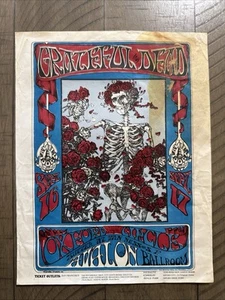 Original Grateful Dead Skeleton &Roses 1966 FD-26 Avalon Ballroom Handbill - Picture 1 of 18