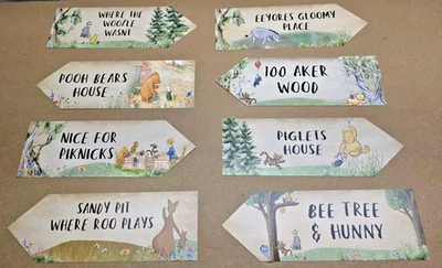 8 Winnie the Pooh Party Decorations Arrows Birthday Christening Baby Shower - Image 1 of 3