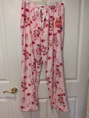 Strawberry Shortcake Womens Plush Christmas Pajama Pants Sz XL - Image 1 of 2