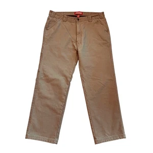 Coleman Pants Mens Sz 36x30 Brown Flannel Lined Stretch Canvas Workwear Outdoor - Picture 1 of 11