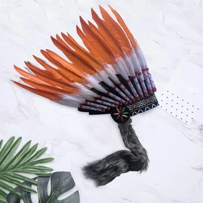 Tocado de plumas artificiales artesanales para actuación escénica baile vestido elegante Foto 1 de 4