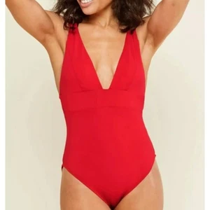 ANDIE SWIM Sardinia One Piece Swimsuit XXXL US 20 Cherry Red Plunge NWT - Picture 1 of 12