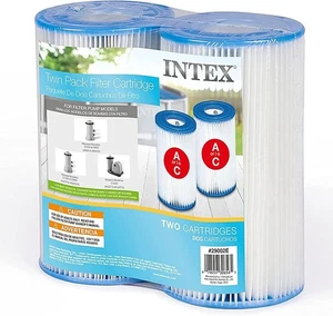 2 Pack Intex 29002E Easy Set Type A or C Heavy Duty Dacron Paper Pool Filter - Picture 1 of 9