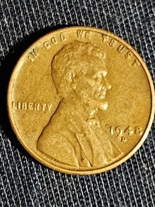 1948 D Wheat Penny Errors Letters On Rim, (VF) - Imagen 1 de 10