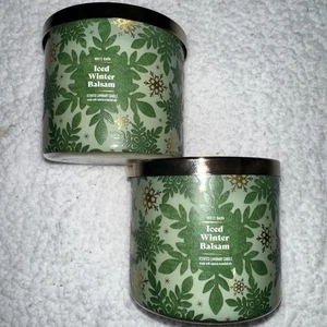 Bath Body Works 3 Wick Candle ICED WINTER BALSAM Christmas Pine Eucalyptus 2023 - Picture 1 of 24
