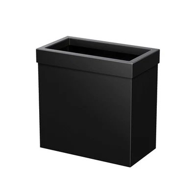 Basura rectangular moderna, negro mate - cubo de basura de acero inoxidable con re... Foto 1 de 4