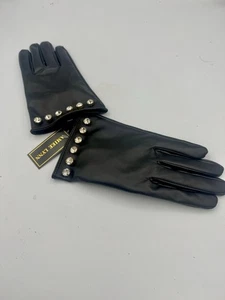 Amiee Lynn Accesorios Guantes de Cuero sintético Brillantes Estrás Borde L/XL NUEVO CON ETIQUETAS - Imagen 1 de 6