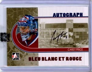 2008-09 ITG Bleu Blanc et Rouge Autographs Rouge #ACP2 Carey Price AUTO /5*